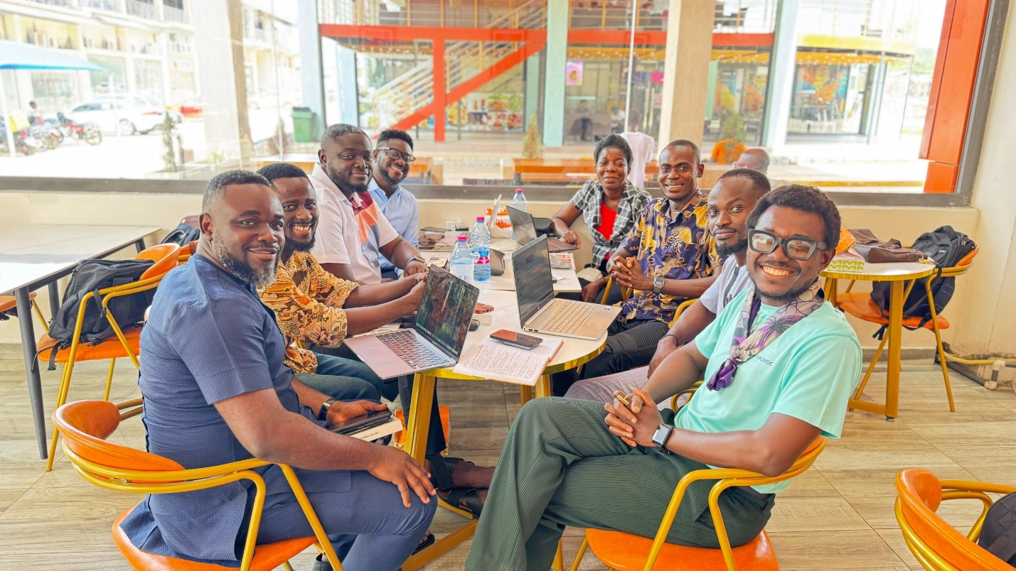 NeuroVoc Africa team gathered for a staff meeting